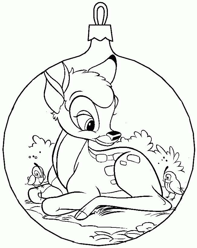 Jelonek Bambi w bombce kolorowanka do druku